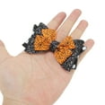thumbnail image 4 of Unique Bargains 1 Pc Duckbill Clip Halloween Bow Spiderweb Hair Clip for Women Black Orange, 4 of 5