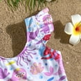thumbnail image 6 of Rhuody Swimsuit For Girls 6-7 Years One Piece Long Sleeve Swimwears Cartoon Printed Sun With Bikini Style Comfy Bathing Suit Purple, 6 of 8