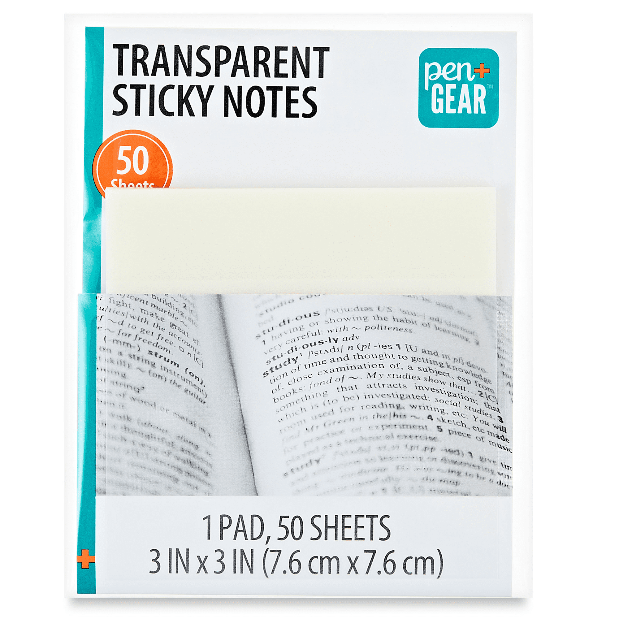Pen+Gear Semi-Transparent Sticky Notes 3x3 Inch, 50 Sheets Per Pad