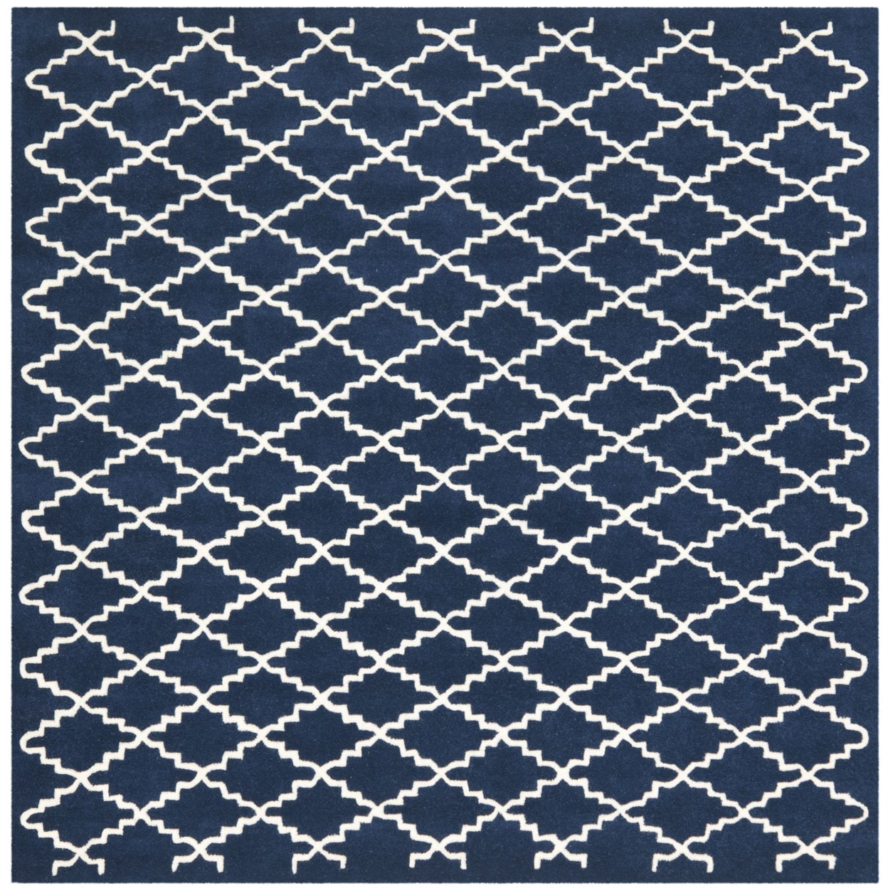 SAFAVIEH Chatham Howard Geometric Wool Runner Rug, Dark Blue/Ivory, 2'3" x 5'