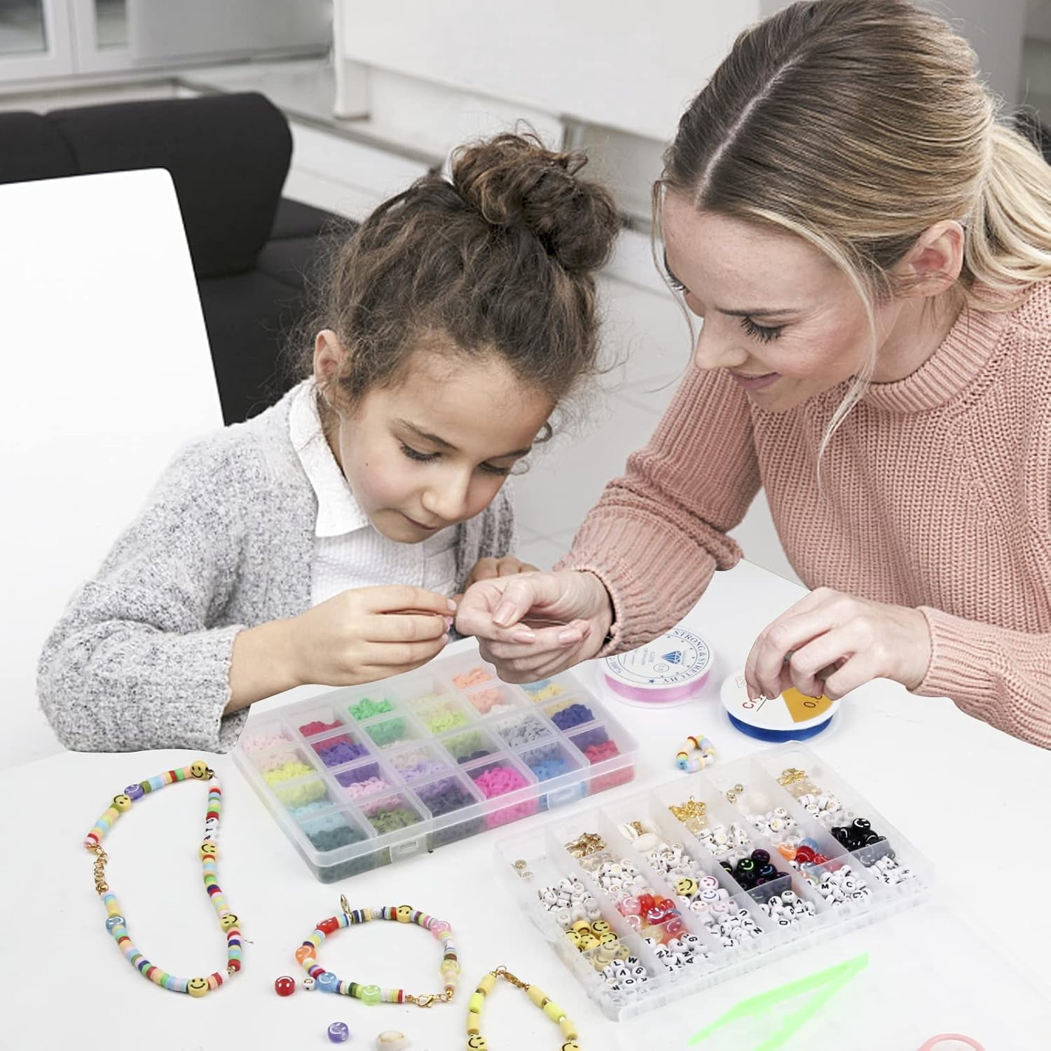 Make It Real Schmuck-Set Für Kinder – 1724 Teile, Mit Naturperlen, Zum Armband Selber Machen