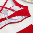 thumbnail image 4 of Wdgfv Two Piece Swimsuit for Women Push Up Bikini Top Tummy Control Bathing Suit High Cut Mid Rise Sporty Swimwear Teens, 4 of 8