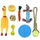 thumbnail image 1 of 8 Uds. Juguetes chirriantes de peluche para perros, Limpieza de dientes molares, resistente a mordeduras, juguete interactivo para masticar mascotas para interiores y exteriores, 1 of 5