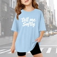 thumbnail image 2 of Girls Graphic Tee Short Sleeve Drop Shoulder Oversized Crew Neck Casual Print Summer T-Shirt (3-14Y), 2 of 4