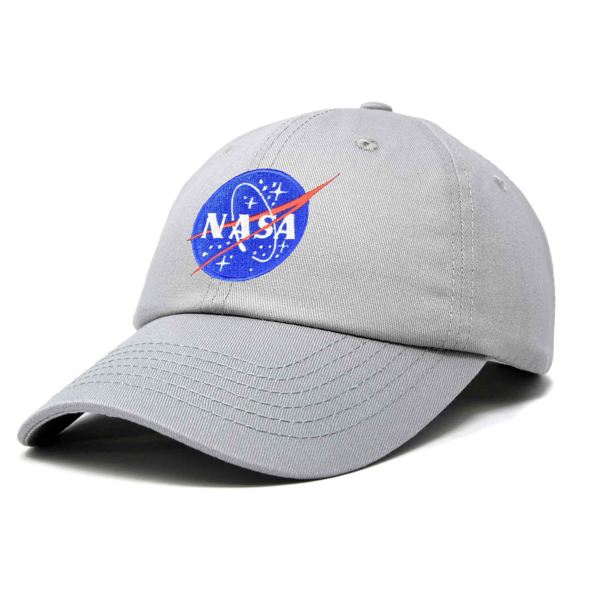 Dalix NASA Embroidered Mens Womens Cotton Dad Hat Baseball Cap Adjustable in Gray