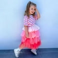 thumbnail image 2 of ZHOUCHANKIDS Girls Layered Tutu Skirt Party Tulle Skirts Princess Dress Birthday Outfit Pink 2-3 Years, 2 of 6