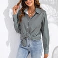 thumbnail image 4 of vigerkar Plaid Shirts for Women Button Down Shirt Lapel Long Sleeve Blouses Dressy Casual Gingham Tops (Dark Green, S), 4 of 5