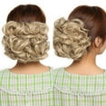 thumbnail image 4 of SEGO Clip in Messy Bun Hair Piece Wavy Scrunchie Hair Extension Fake Hair Donut Ponytail Comb Stretch Hair Extension for Women Clearance, 4 of 10