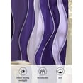thumbnail image 6 of Sheer Curtains 96 inches Long, Abstract Purple Gradient Waves Beach Lines Light Filtering Sheer Window Curtains Rod Pocket Voile Drapes for Bedroom Living Room, 52"W x 96"L 2 Panels, 6 of 7