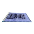 thumbnail image 2 of Ahgly Company Machine Washable Indoor Square Oriental Blue Industrial Area Rugs, 6' Square, 2 of 4