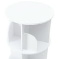 White Round Revolving Bookshelf, 2/4 Tier 360° Rotating Wood Floor