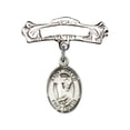 thumbnail image 1 of Sterling Silver Baby Badge with St. Helen Charm and Arched Polished Badge Pin 7/8 X 7/8 inches, 1 of 1