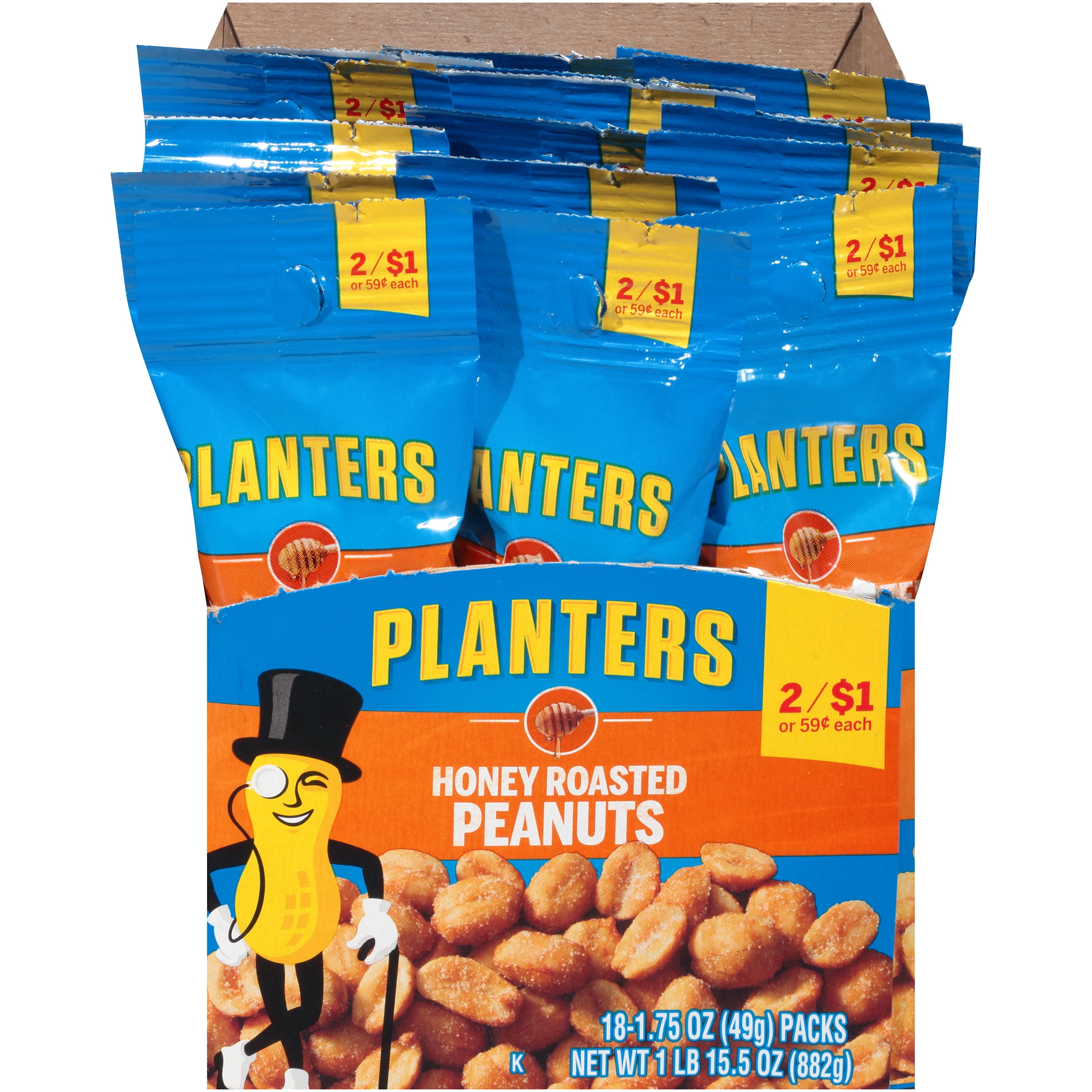 Planters Honey Roast Cashews 18 1.75 oz Bags