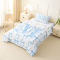 thumbnail image 2 of Manfei Cute Blue Letter M Monogrammed Twin Comforter Sets 3-Piece for Kids Girls,Polka Dots Ribbon Bowtie Bedding Set for Teens,Lightweight Room Decor, 2 of 6