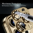 thumbnail image 7 of JINGYANG Camera Lens Protector Compatible with iPhone 14 Pro/ 14 Pro Max, 9H Tempered Glass Screen Protector, Metal Protective Lens Cover for iPhone 14 Pro/ iPhone 14 Pro Max - Gold, 7 of 7