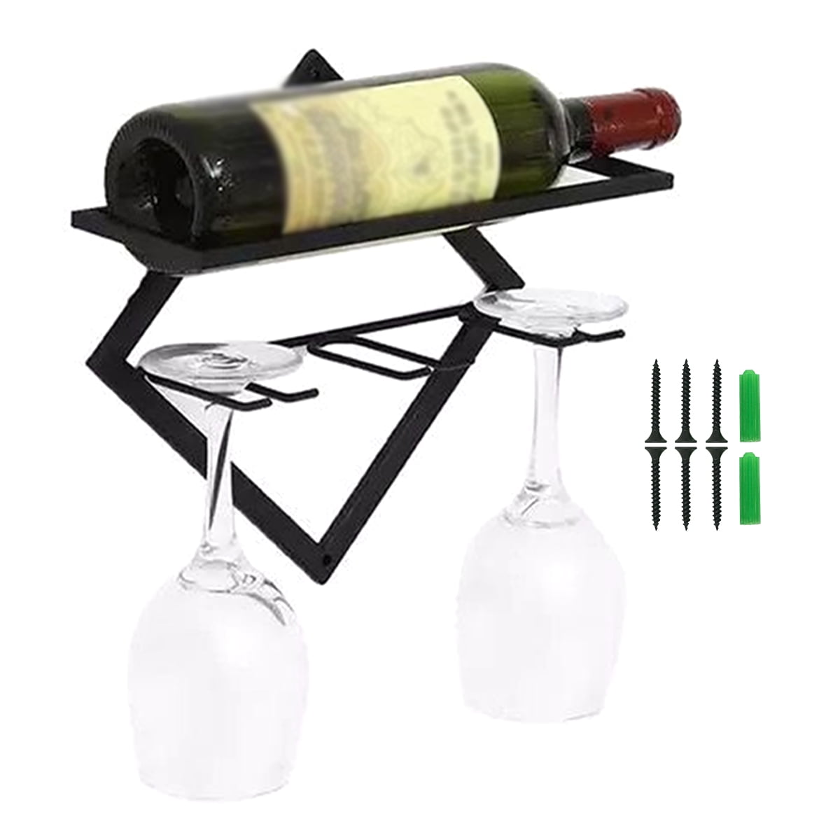 Iron Wall Mounted Red Wine Bottle Holder Spiral Display Kitchen Bar Organizer 