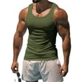thumbnail image 2 of Gomelly Mens Tank Tops Sleeveless Summer Athletic Muscle Shirts Men's Stretch Sport Tee Solid Color Vest Green L, 2 of 3