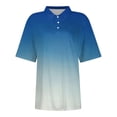thumbnail image 4 of Womens Golf Shirts Casual Short Sleeve Button Lapel Moisture Wicking T-Shirts Loose Gradient Printed Dressy Collared Basic Business Workout Tops, 4 of 5