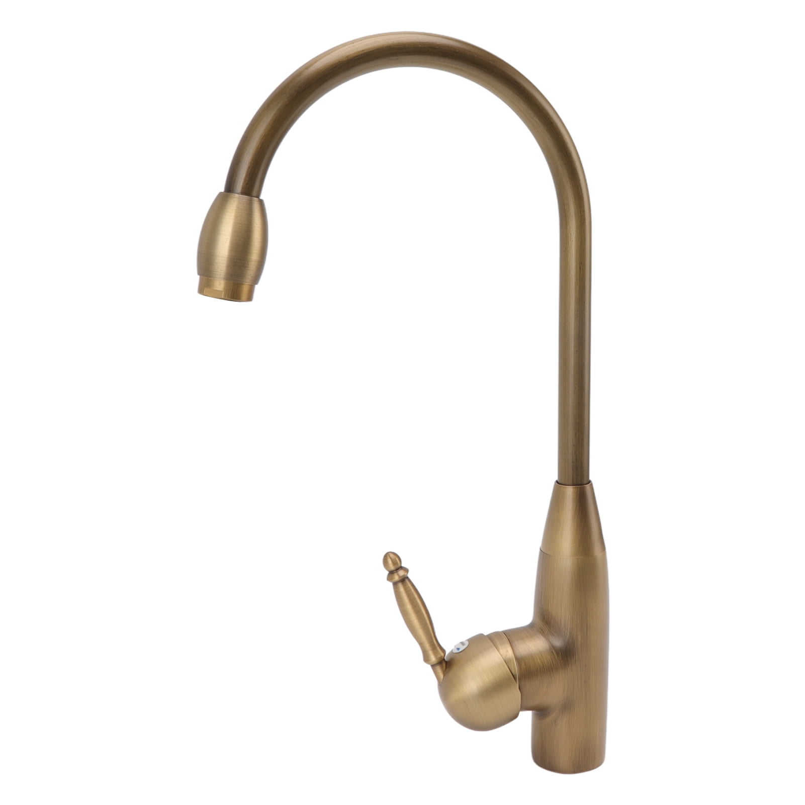 BIMZUC Antique Brass Bathroom Faucet Single Handle Hot Cold Water Tap Retro Swan Sink Mixer (16.14 in / 41 cm)