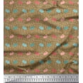 thumbnail image 1 of Soimoi Brown Cotton Cambric Fabric Rabbit Animal Decor Fabric Printed Yard 56 Inch Wide, 1 of 3