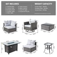 thumbnail image 3 of Ovios 8 Pieces Patio Fire Pit Set Outdoor Rattan Sectional Sofa Conversation Set with Swivel Rocking Chair and Side Table,Gray, 3 of 8
