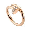thumbnail image 3 of Anillo De Uñas De Oro Rosa De 18 Quilates De Acero De Titanio Sin Decoloración Diamante Que Combina Con Todo Dedo Índice Inoxidable, 3 of 4