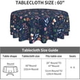 thumbnail image 2 of Spring Floral Tablecloth Round 60 Inches Farmhouse Navy Blue Background Wildflower Round Tablecloth Polyester Washable Table Cover Table Cloth for Kitchen Dining Room Picnic Patio Party, 2 of 6