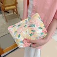 thumbnail image 4 of Travel Makeup Bags Large Cosmetic Organizer Zipper Pouch Peony Yellow Woven Jacquard Exquisite Portable Clutch Storage Bag for Efficient Travel, 4 of 9