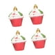 thumbnail image 3 of 4 adornos navideños para cupcakes, adorno colgante para de Navidad, colgante navideño, de postre para pared de familia y amigos, estilo Rojo, 3 of 8