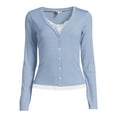 thumbnail image 5 of Self Esteem Juniors Lace Trim V-Neck Top with Long Sleeves, 5 of 5