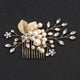 thumbnail image 4 of Nvzi Horquillas para el pelo de boda con flores para novias, peinetas con perlas de cristal, pinzas para el pelo, tocado, accesorios para el pelo de boda dorados, joyas - doradas, 4 of 5