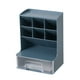 thumbnail image 2 of Organizador de escritorio inclinado | Estante de plástico multi-celosía con cajón, compartimentos lavables extraíbles | Blanco Rosa Azul Verde | Portaobjetos de sobremesa de gran capacidad, 2 of 7