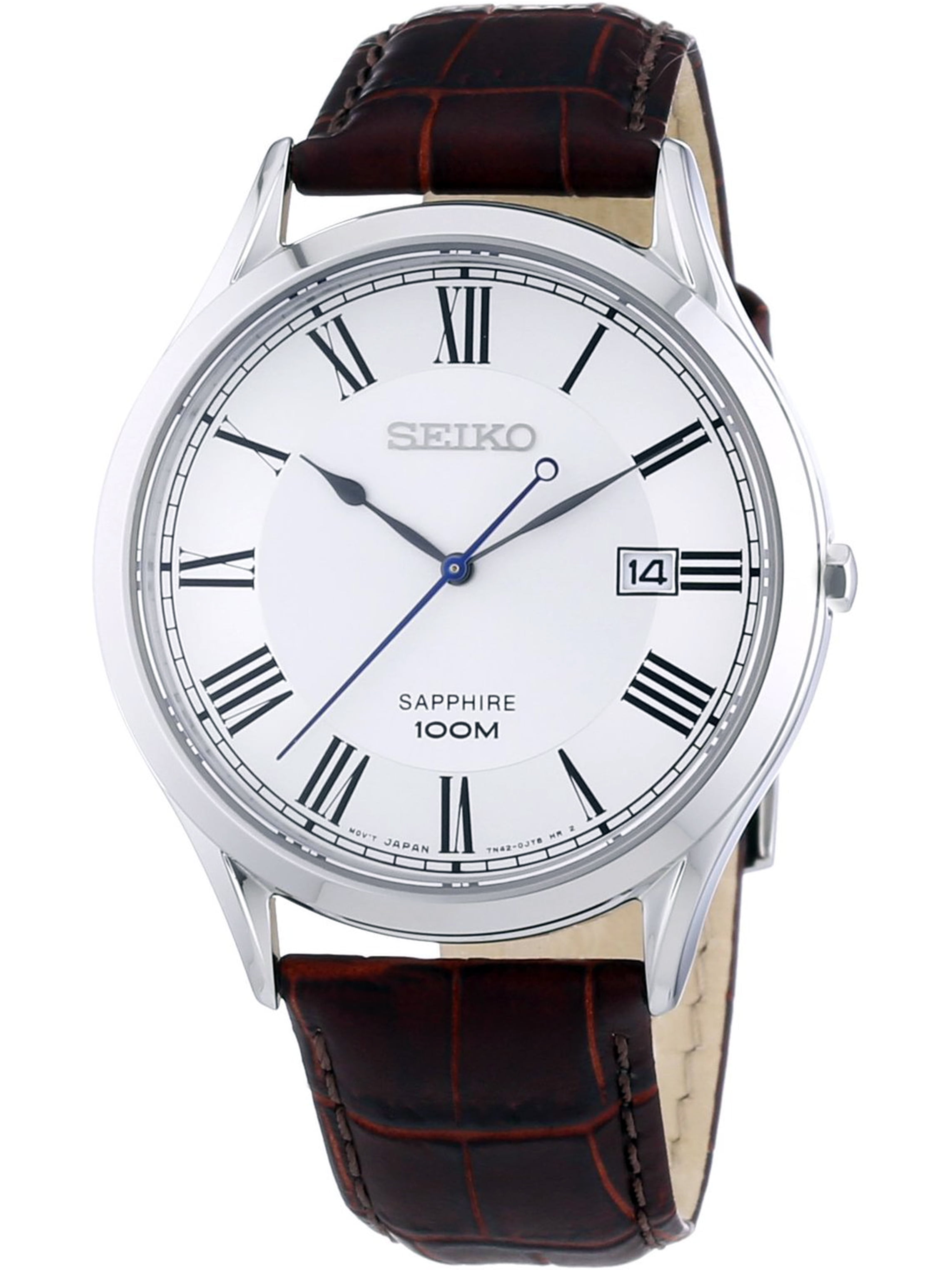 seiko sapphire 100m leather