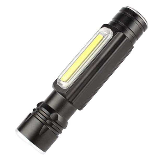 Linterna LED recargable COB Lámpara de luz Antorcha para uso en exteriores Negro Sharpla Linterna USB recargable