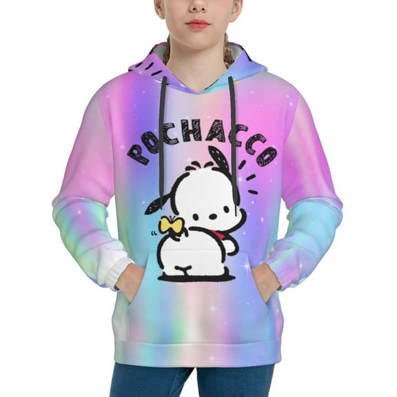 Sanrio Pochacco Kids' Hoodie 3d Print Sweatshirt Soft Pullover Hooded With Big Pockets Fans Gifts For Boys Or Girls Small