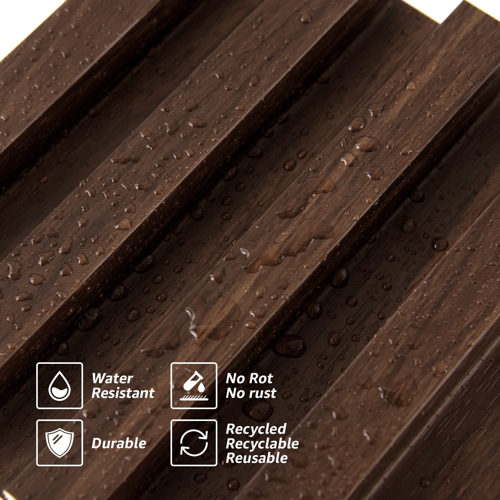 Art3d 4-Piece 104'' x 5.7''x 0.67'' Solid Wood Slat Wall Panels for Interior and Ceiling Decor,16.5 Sq.ft/Case,Walnut