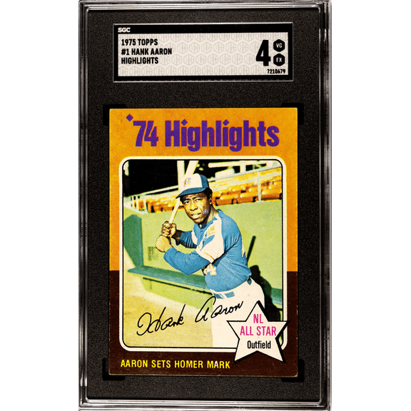 1975 Topps Hank Aaron #1 Highlights SGC 4