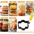thumbnail image 5 of Anillos para cocinar huevos de acero inoxidable, juego antiadherente de molde moldeador, mango antiescaldaduras para huevos cocidos y muffins, 5 of 5