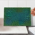 thumbnail image 2 of Abstract Cutting Board, Alligator Skin Animal Crocodile Reptile Safari Wildlife Vibrant Art, Decorative Tempered Glass Cutting and Serving Board, Small Size, Green Blue, by Ambesonne, 2 of 5