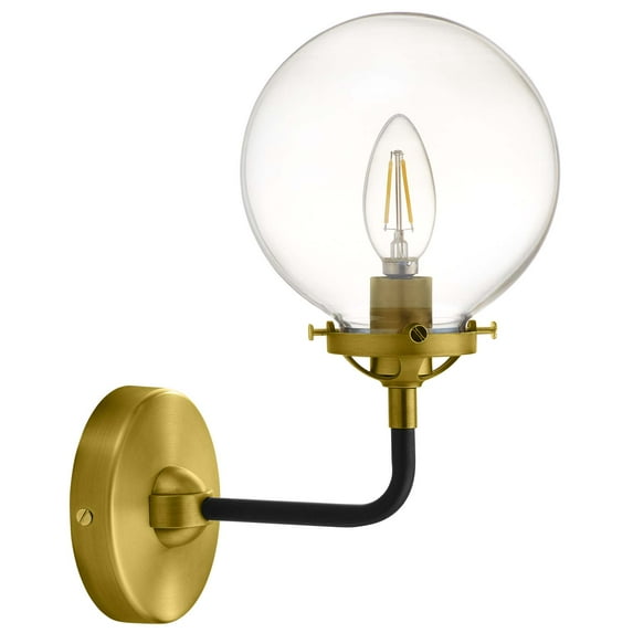 Contemporary Modern Urban Designer Living Room Lounge Club Lobby Wall Sconce Light, Glass Metal, Gold