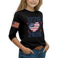 thumbnail image 4 of CCRFTGI 4th of July Shirts for Children Girls 10-12 3/4 Sleeve Happy 1776-2026 American Flag Heart Summer Patriotic T-Shirts Independence Day Girls Fashion Tee Top Black 11-12 Years, 4 of 5