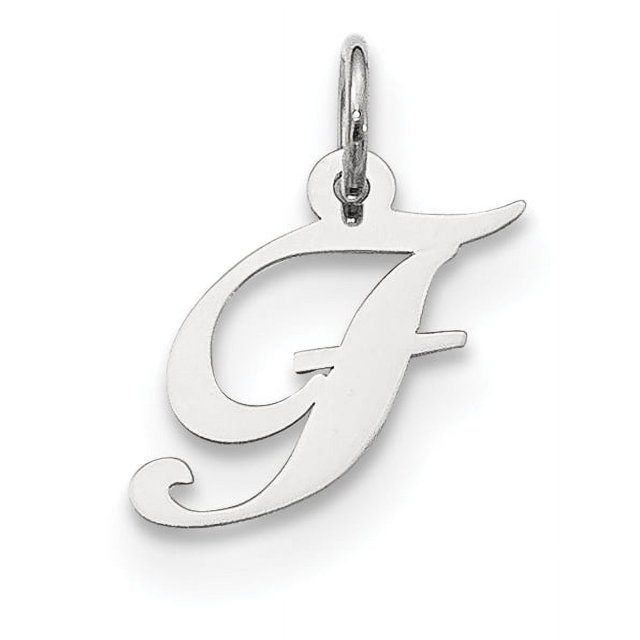 925 Sterling Silver Dainty Letter F Initial Name Monogram Necklace Charm Pendant