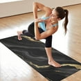 thumbnail image 6 of Black Gold Marble Pattern Hot Yoga Mat Towel Non Slip for Hot Yoga - Quick-Drying Yoga Mat Cover with 4 Corner Pockets with Travel Bag - Hot Yoga Towel Non Slip 74"x26", 6 of 6