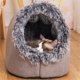 thumbnail image 5 of Pet Scratchproof Kennels House Bed Enclosed Plush Pet Kitten Nest, B, 5 of 5