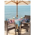 thumbnail image 4 of Square Outdoor Tablecloth with Umbrella Hole Sea Turtle Octopus Outside Table Cloth Waterproof Patio Table Cover Coastal Coral Summer Ocean Beige Zipper Tablecloths for Picnic Camping 54x54 Inch, 4 of 8