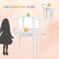 thumbnail image 7 of JOYMOR Luminous Unicorn Kids Vanity, 2-in-1 Toddler Vanity, w/Tri-Fold Mirror, 1 Drawer, Kids Vanity Table and Chair Set for Girls, Perfect Birthday, 7 of 7
