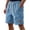 Sky Blue, variant on Corduroy Waffle Shorts for Men Summer Casual Elastic Waist Wide Straight Leg Relaxed Fit Bermuda Shorts with Pockets