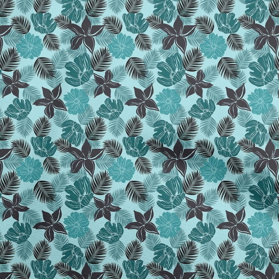 oneOone Velvet Light Blue Fabric Tropical Leaf Sewing Fabric By The Yard Printed Diy Clothing Sewing Supplies 58 Inch Wide