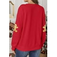 thumbnail image 6 of Women's Red Gingerbread Print Christmas Pullover Sweatshirt - Cozy Festive Top | [ZhiHiMeRi] | (US 20-22)2XL, 6 of 6