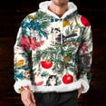thumbnail image 5 of Xcmzpl Under 30 Christmas Hoodies Men's Long Sleeve Fluffy Trim Xmas Graphic Sweatshirts Ugly Print Hooded Pullover with Pocket, 5 of 10